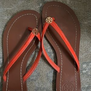 Tory Burch leather flip flops